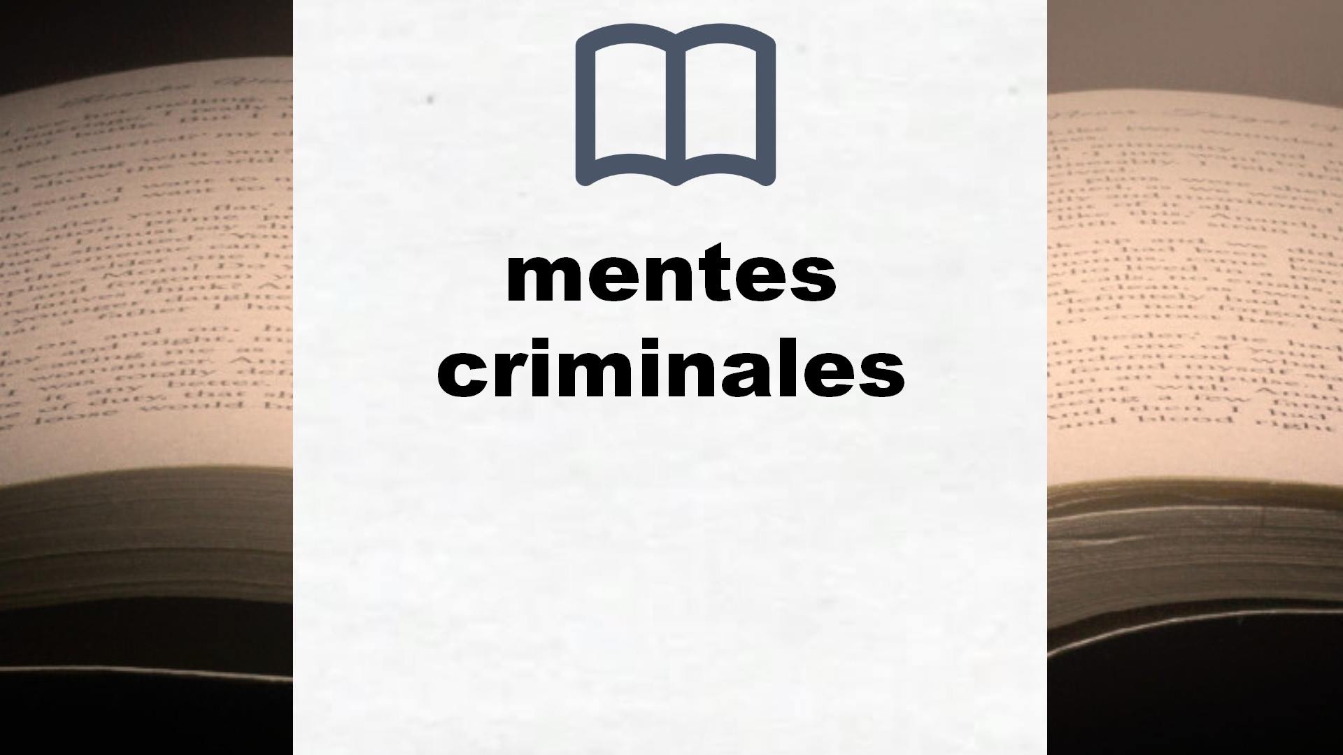 Libros sobre mentes criminales