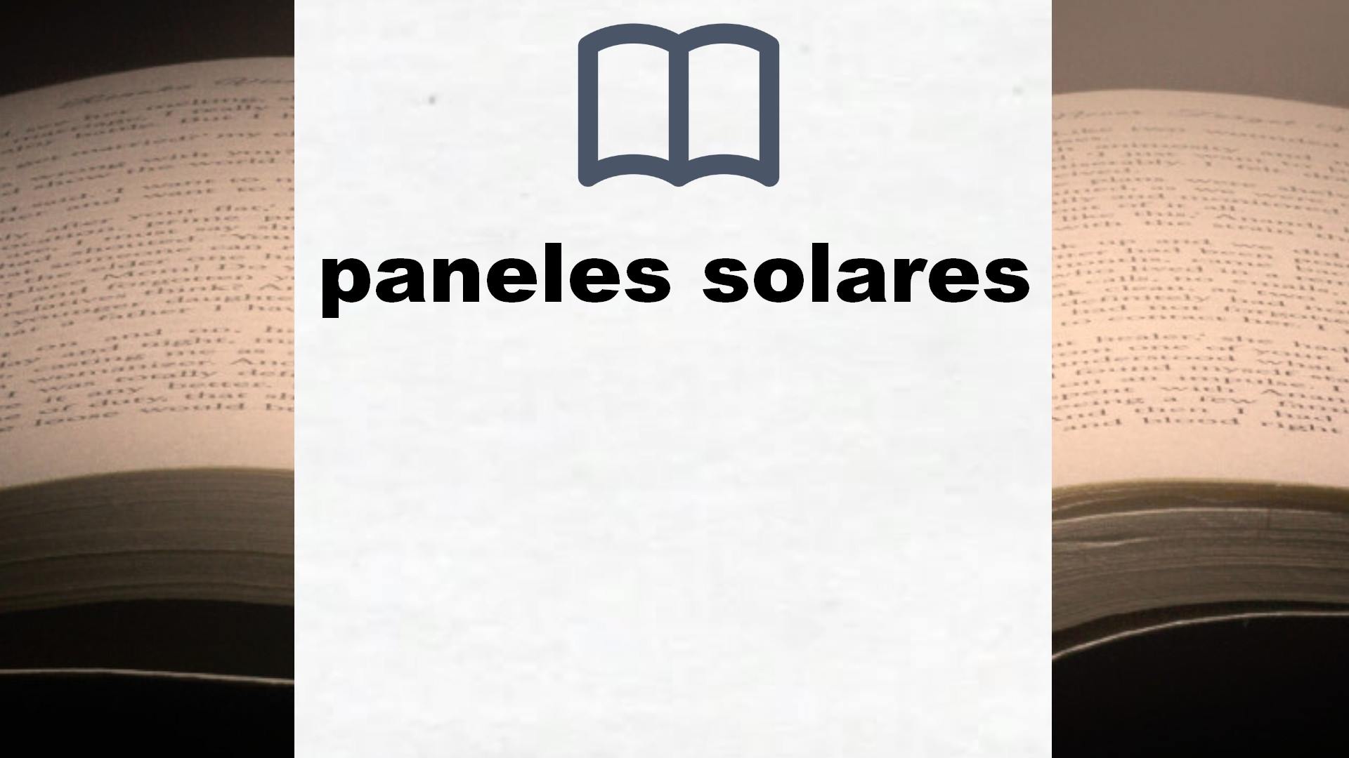 Libros sobre paneles solares