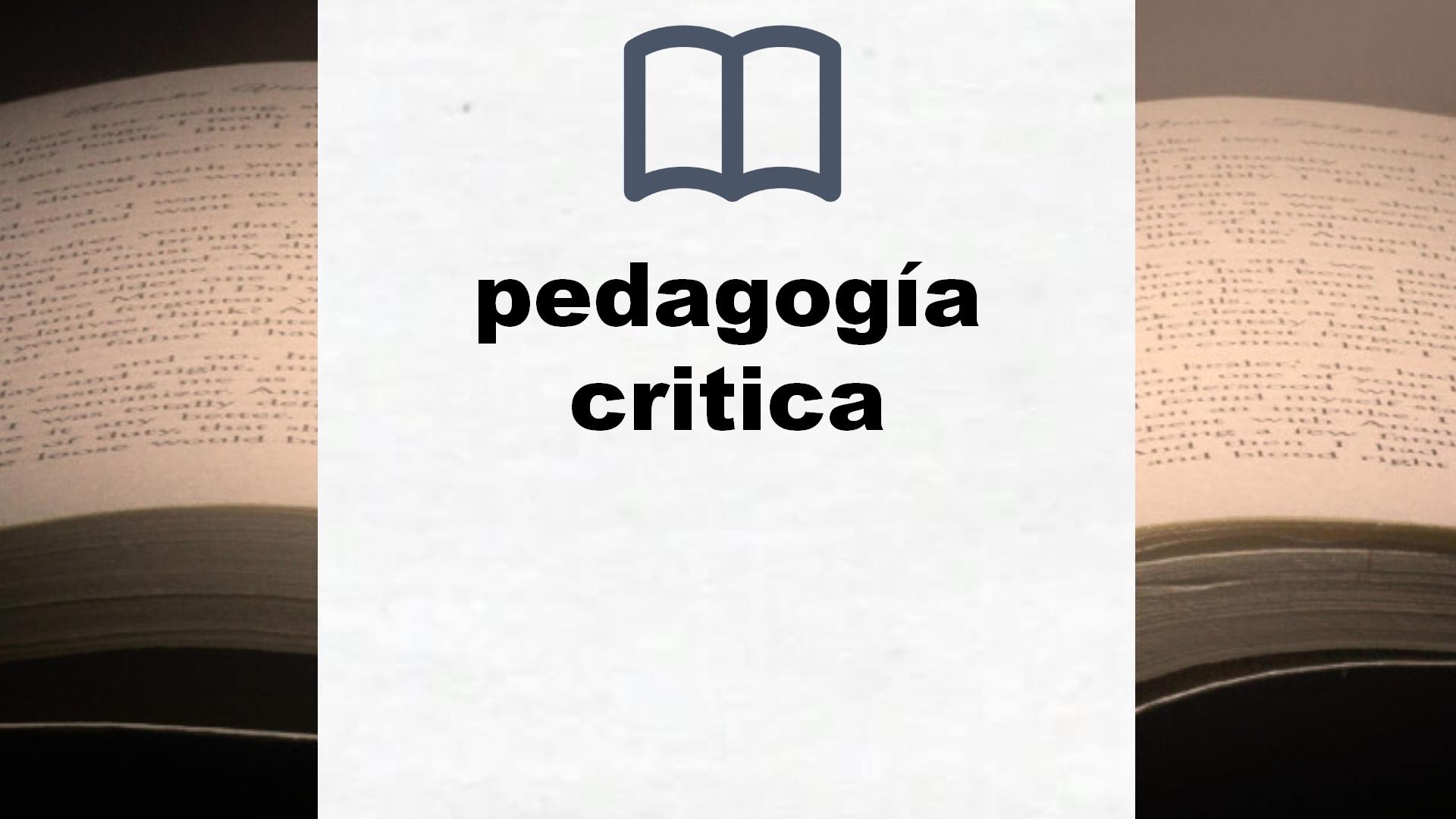 Libros sobre pedagogía critica