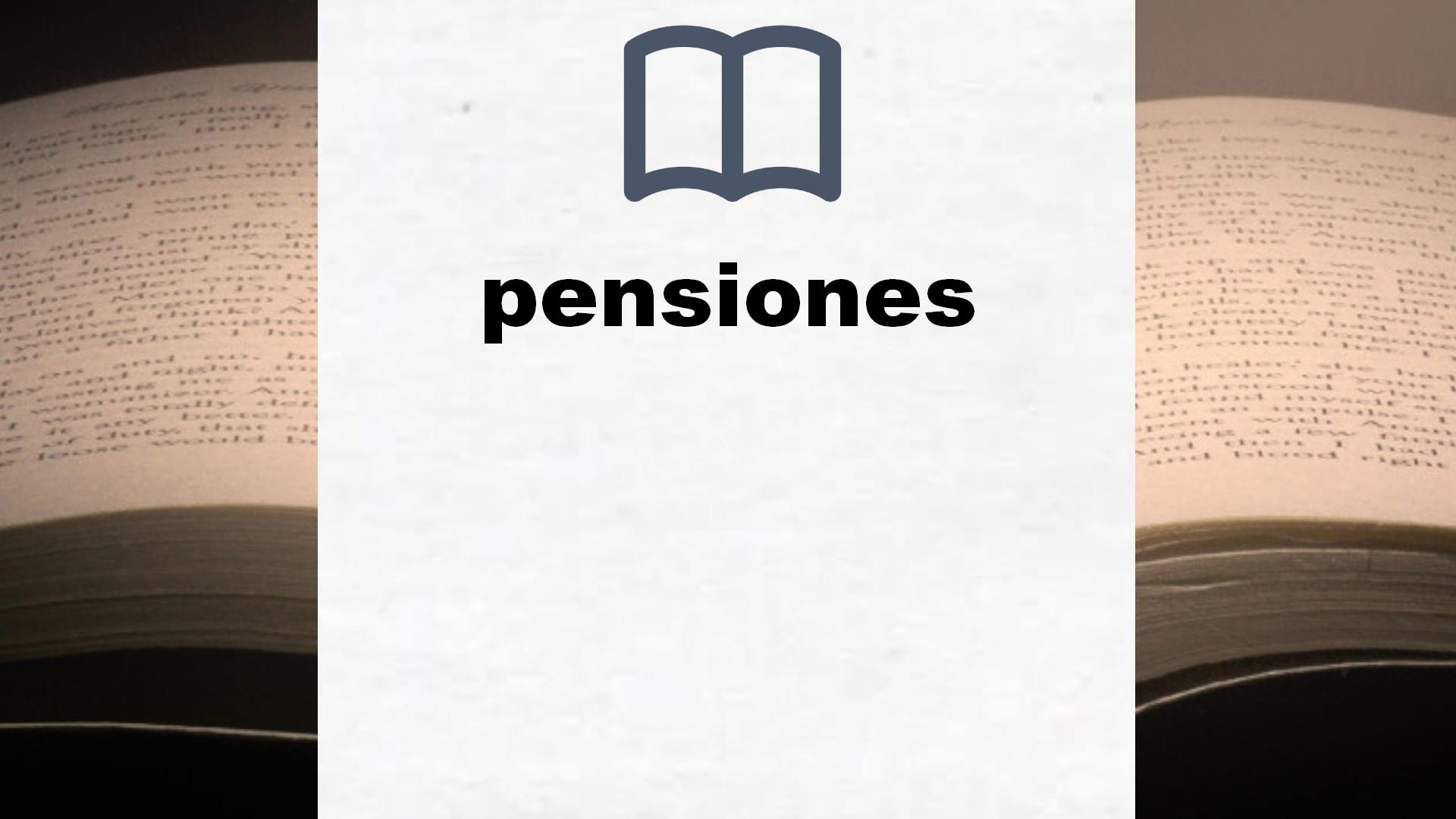 Libros sobre pensiones