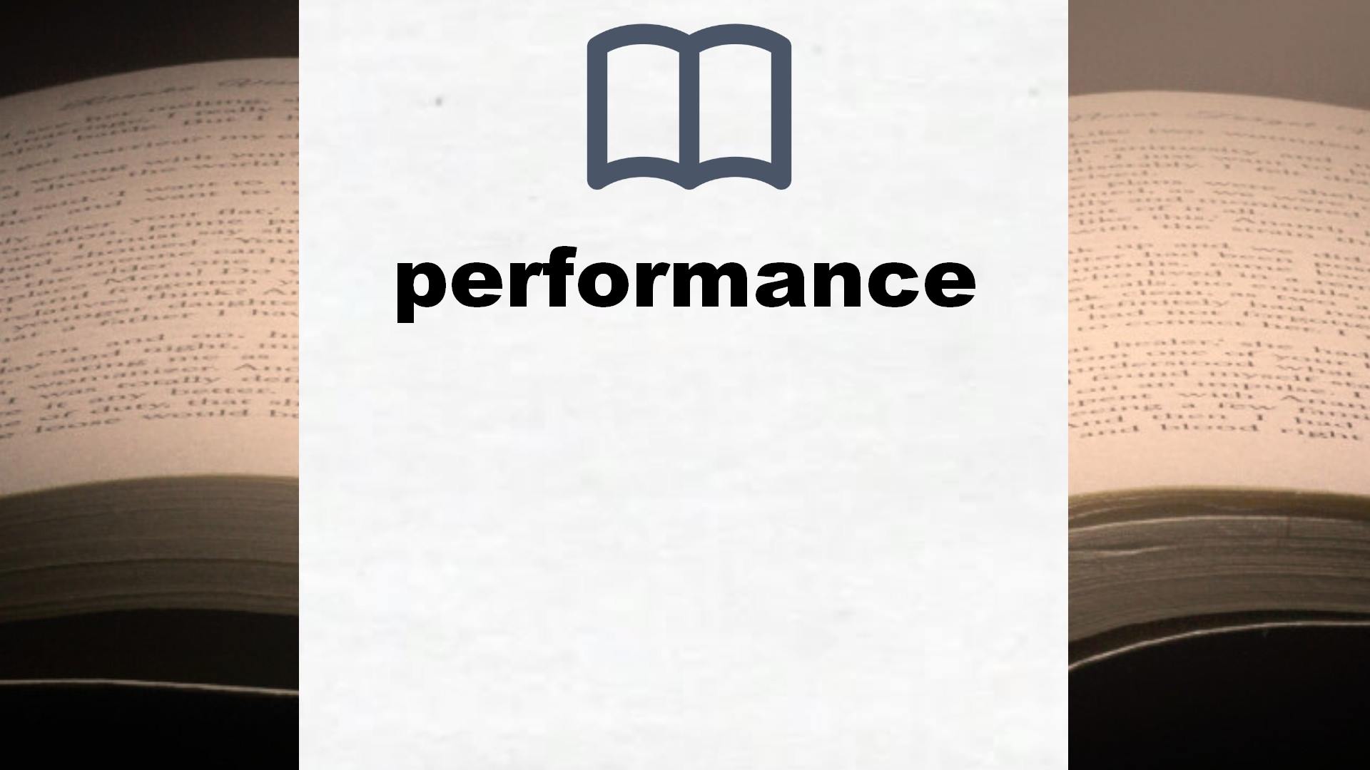 Libros sobre performance