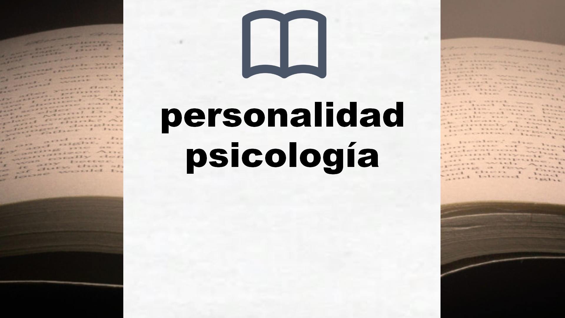 Libros sobre personalidad psicología