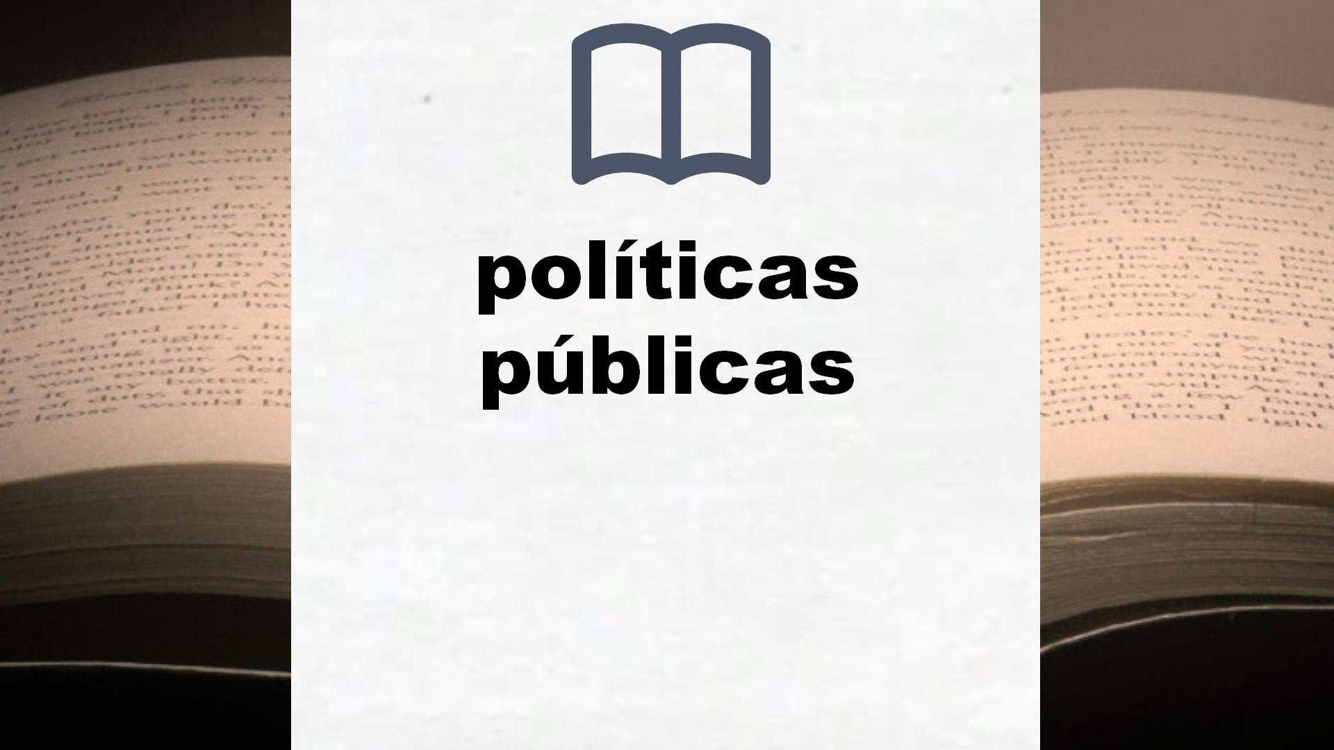 Libros sobre políticas públicas