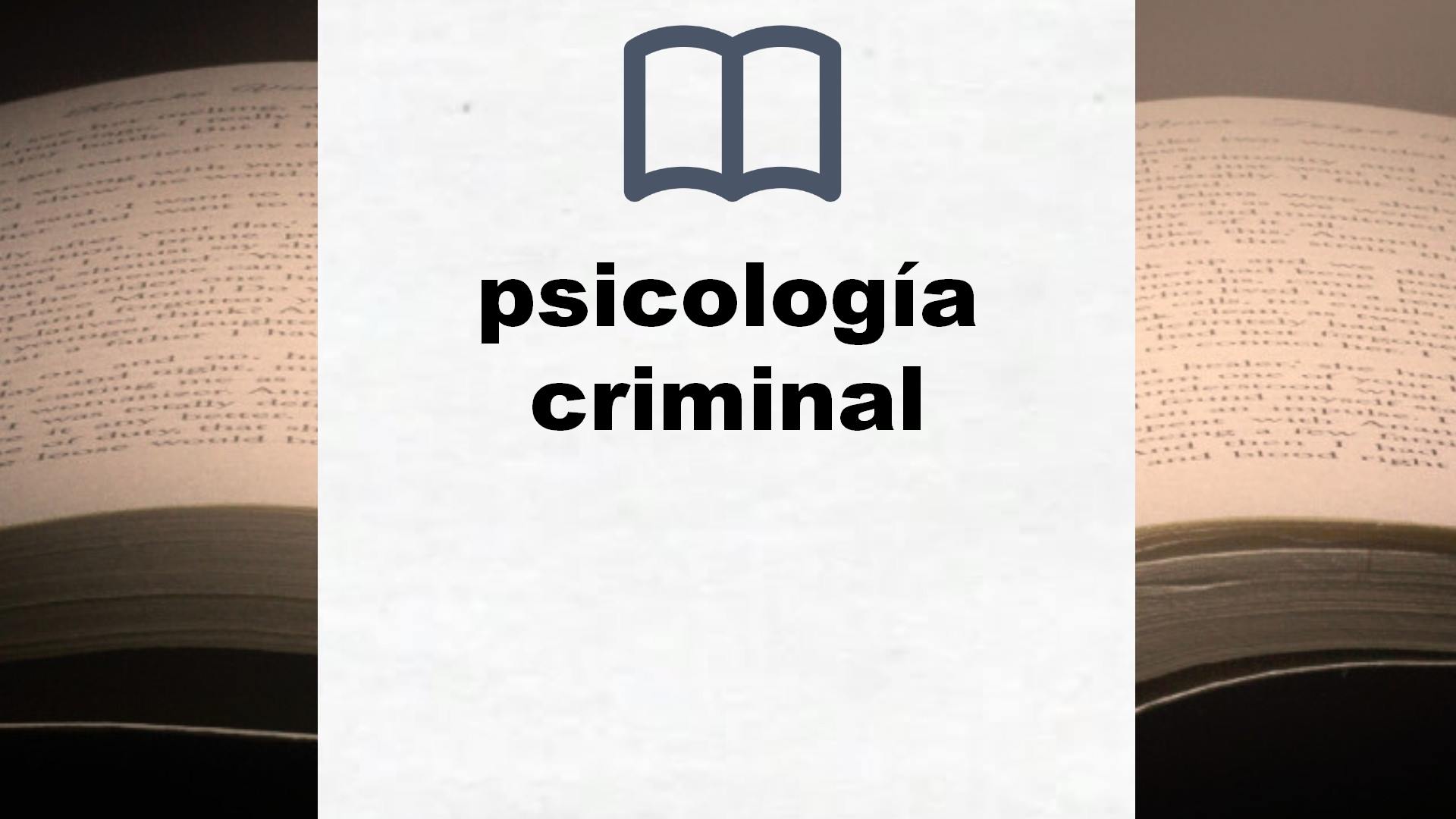Libros sobre psicología criminal