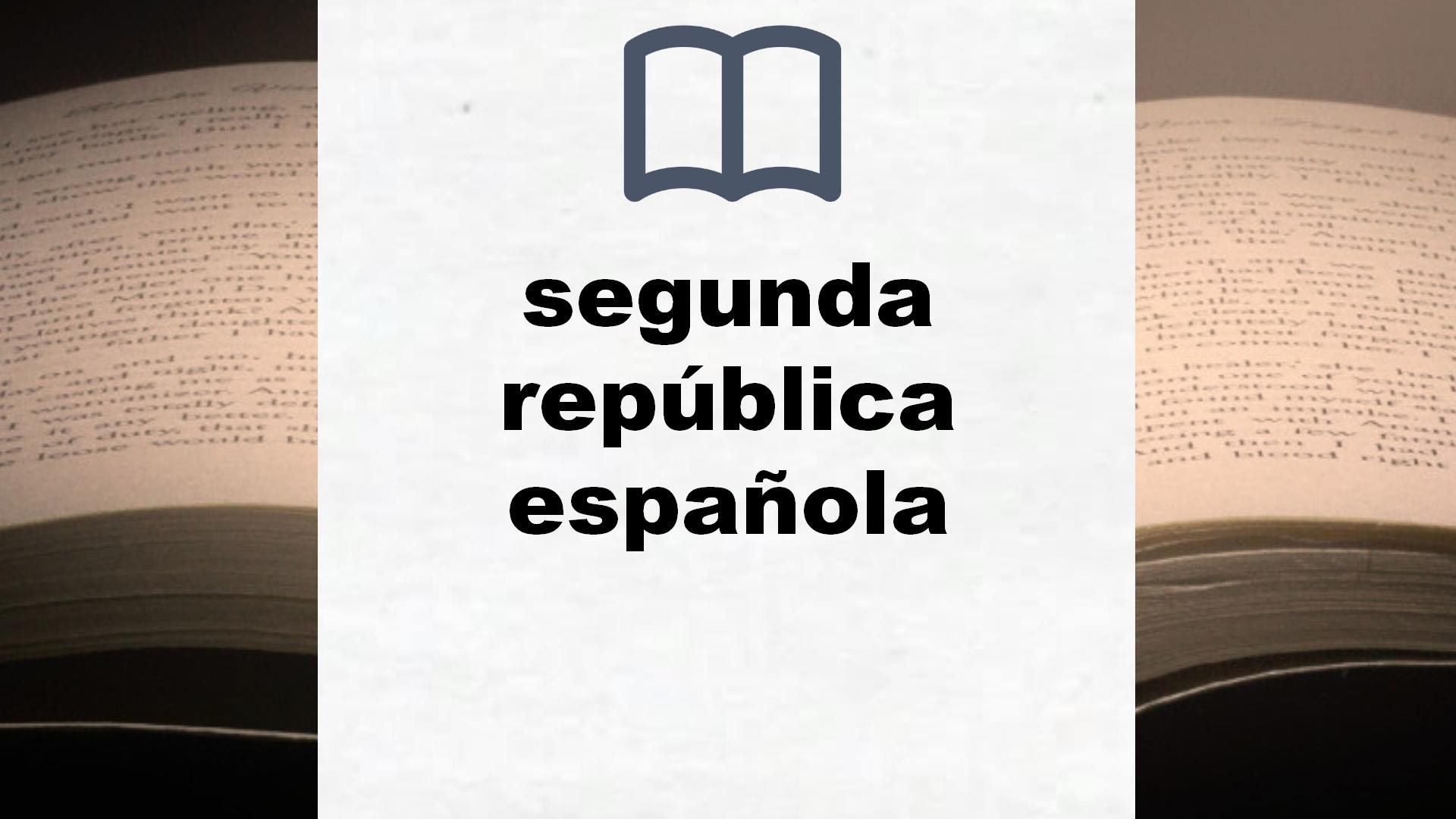 Libros sobre segunda república española