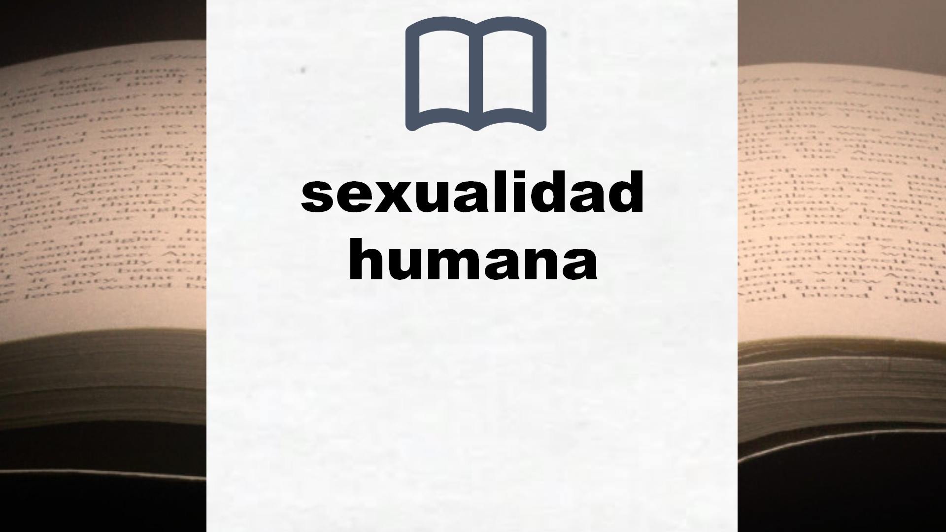 Libros sobre sexualidad humana