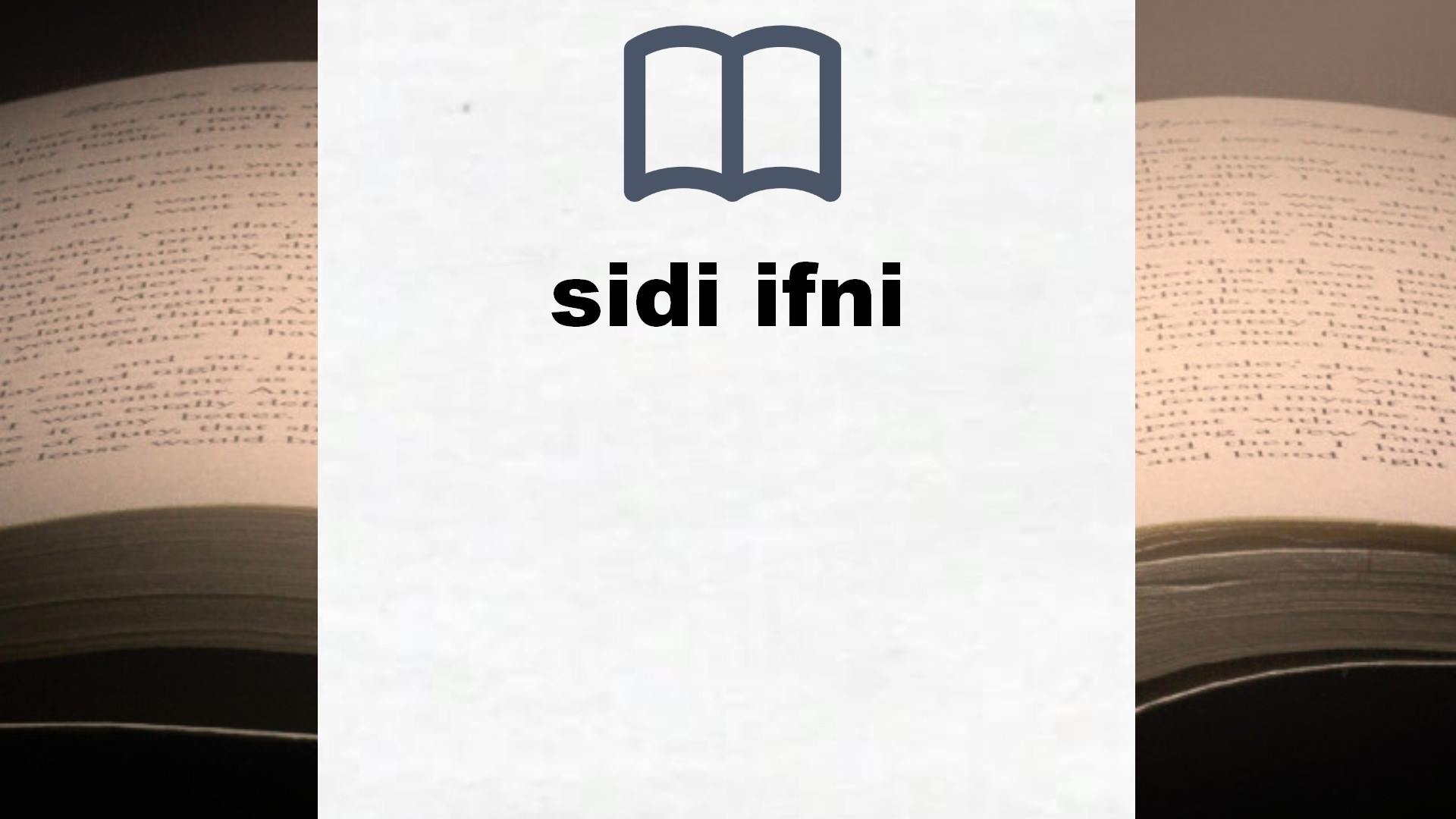 Libros sobre sidi ifni