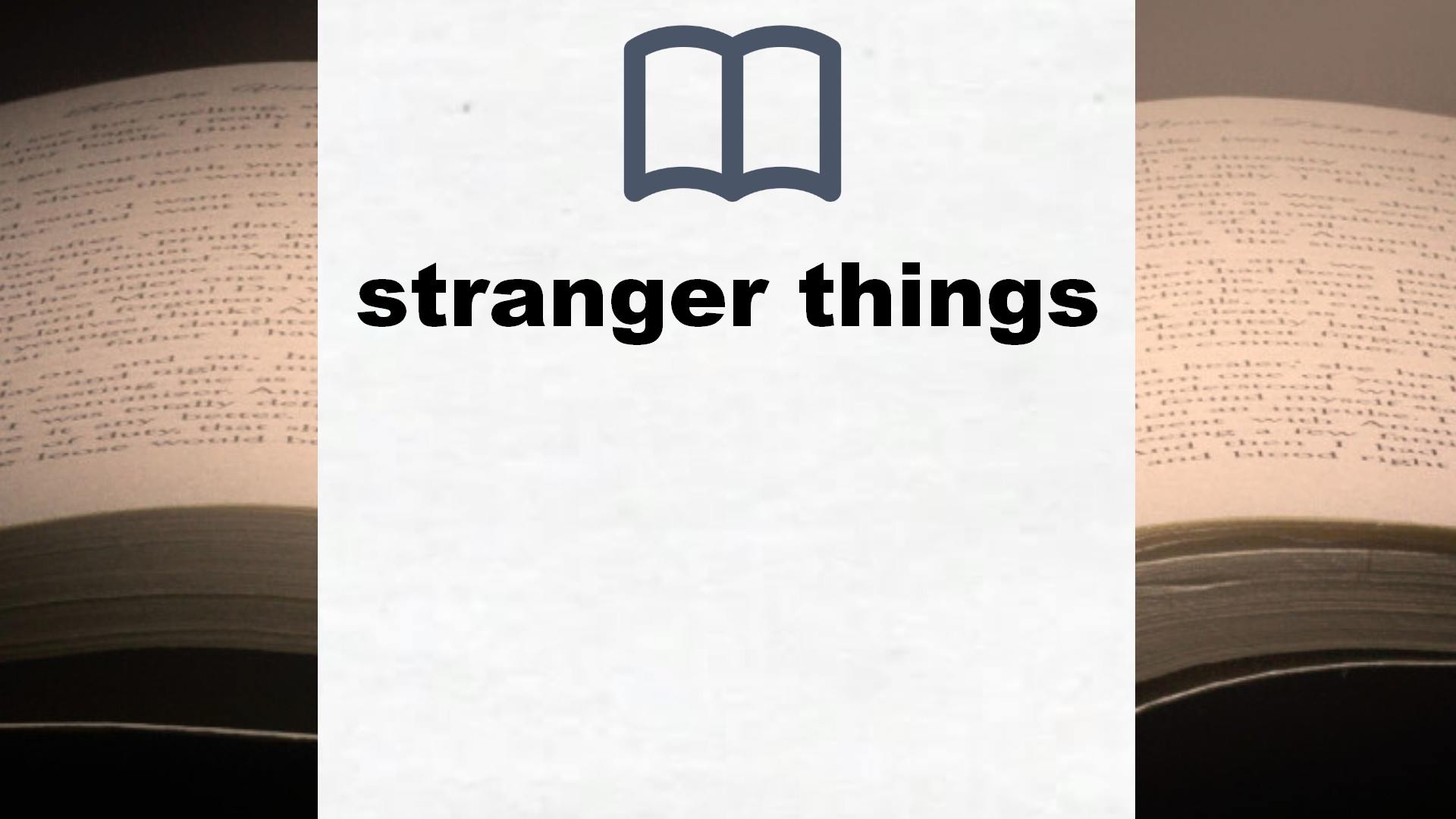 Libros sobre stranger things
