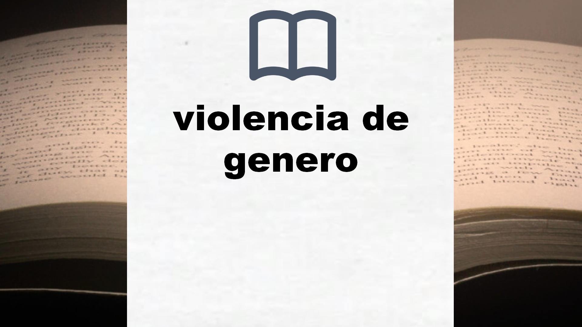 Libros sobre violencia de genero