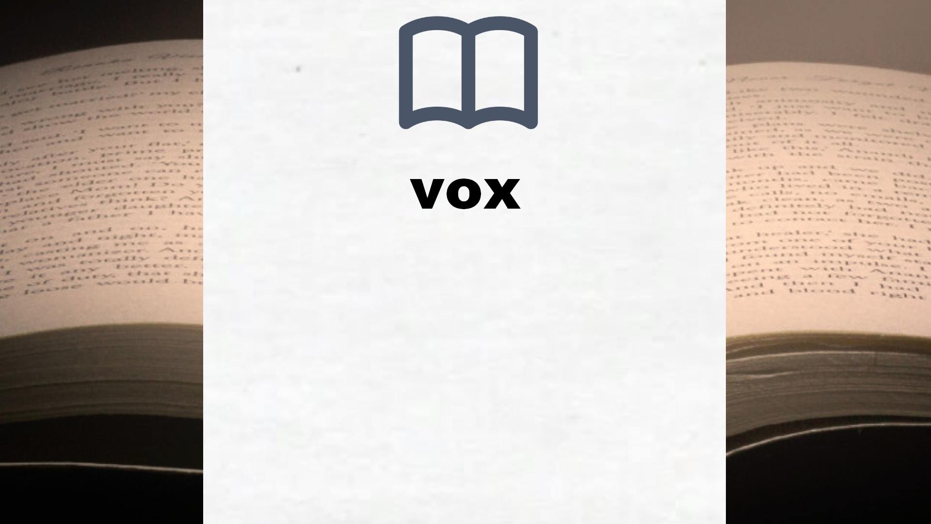 Libros sobre vox