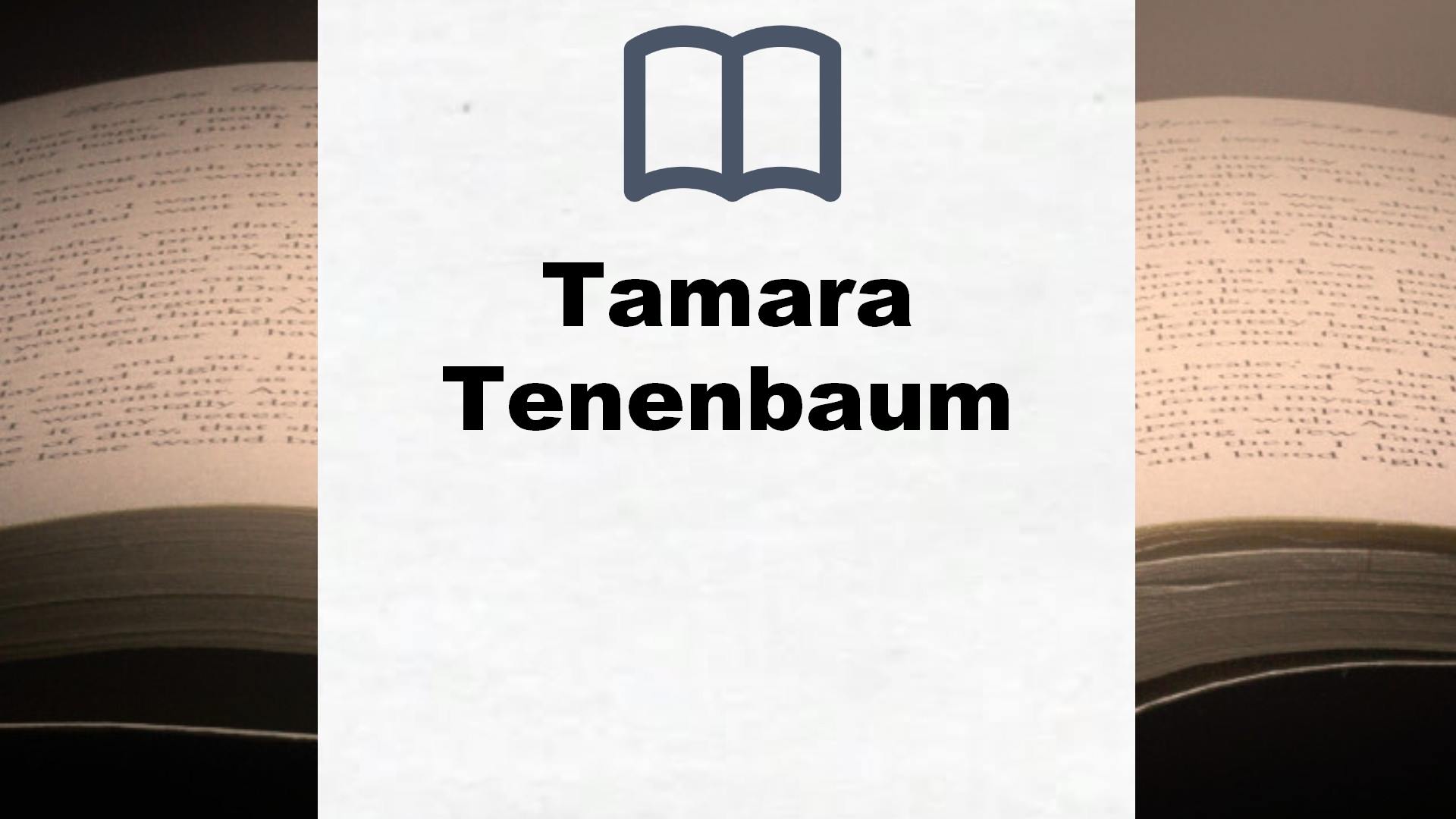 Libros Tamara Tenenbaum